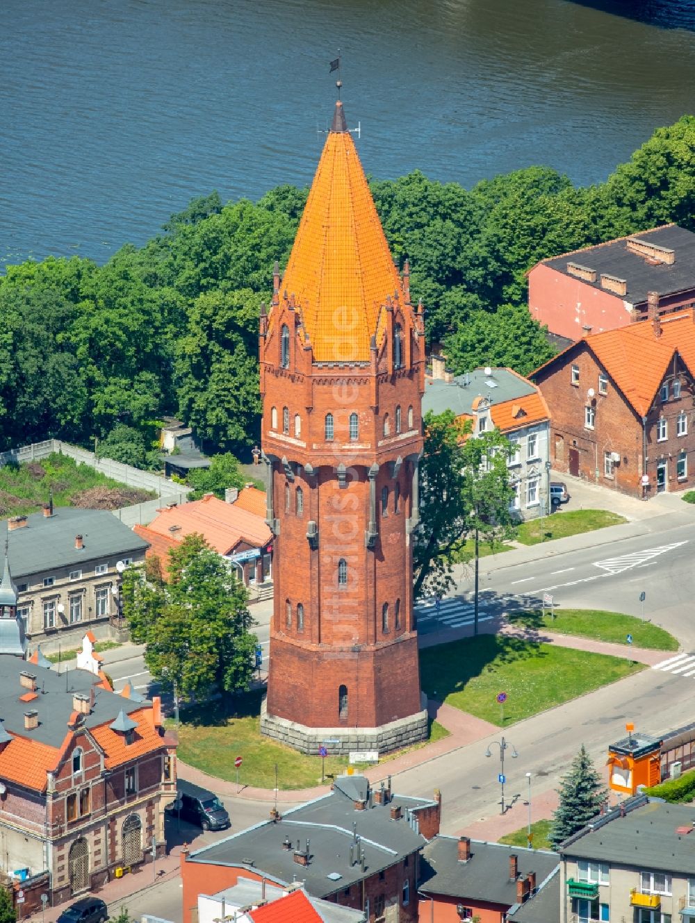 Luftbild Malbork Marienburg - Industriedenkmal Wasserturm in Malbork Marienburg in Pomorskie, Polen