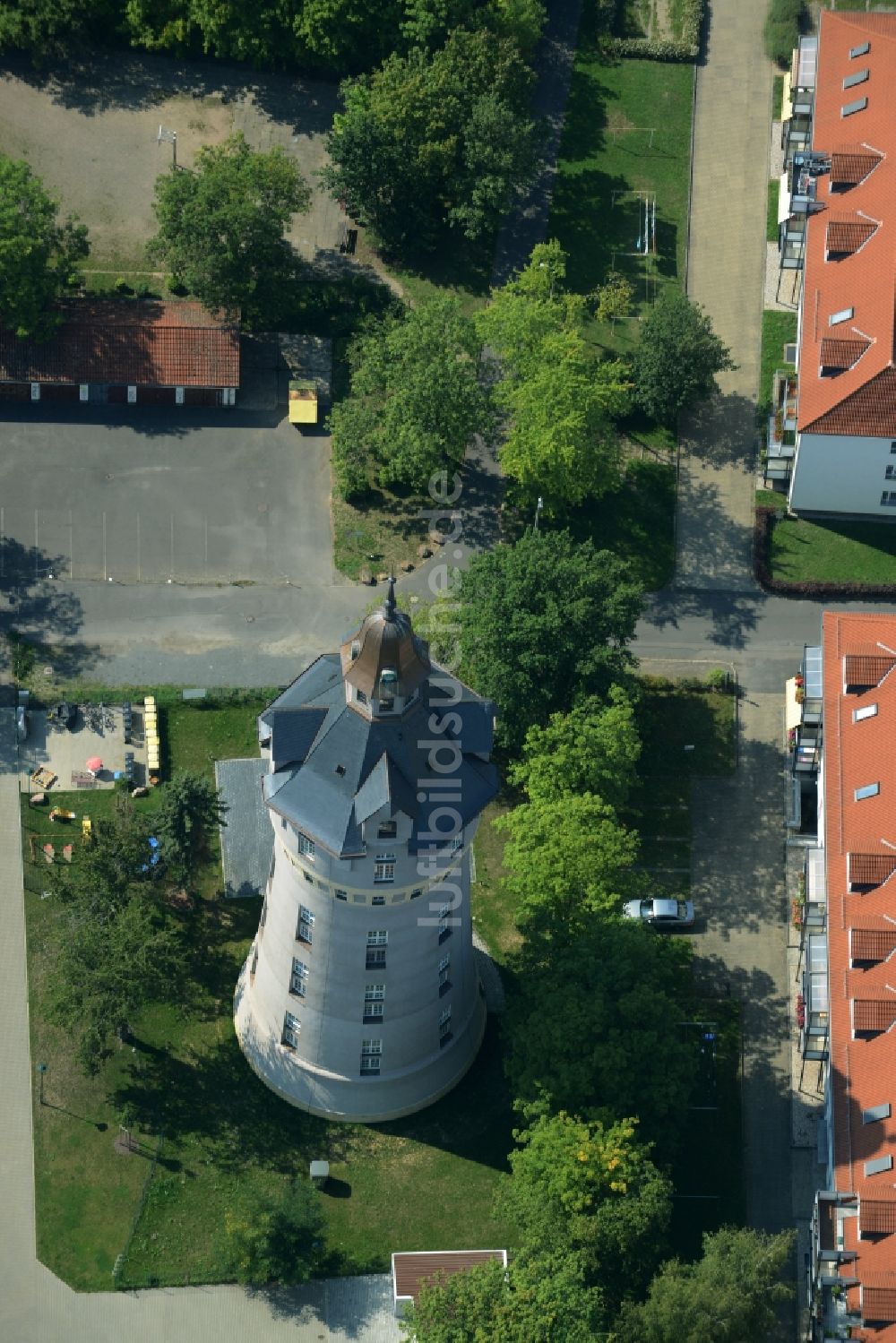 Luftbild Markkleeberg - Industriedenkmal Wasserturm in Markkleeberg im Bundesland Sachsen