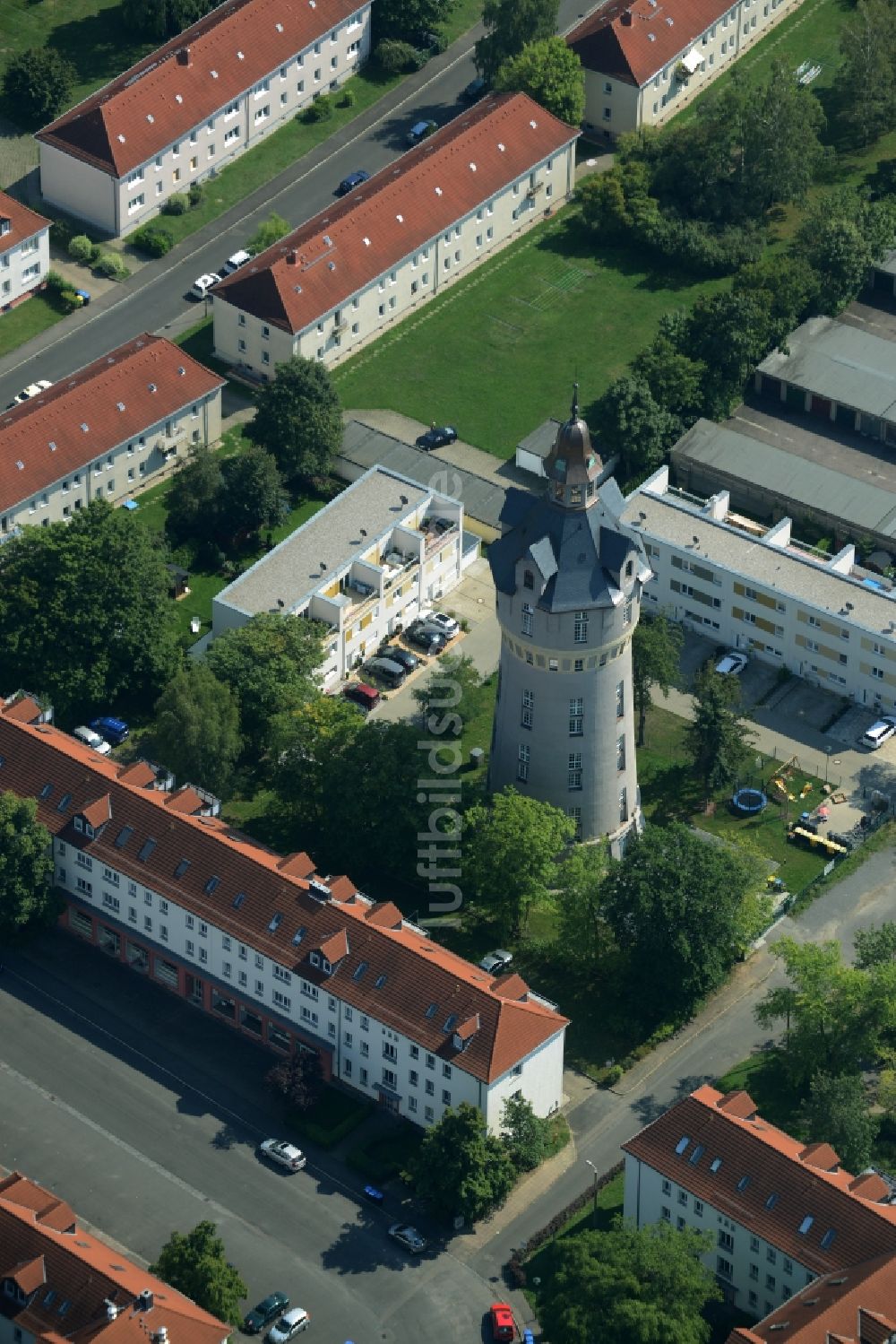 Luftbild Markkleeberg - Industriedenkmal Wasserturm in Markkleeberg im Bundesland Sachsen