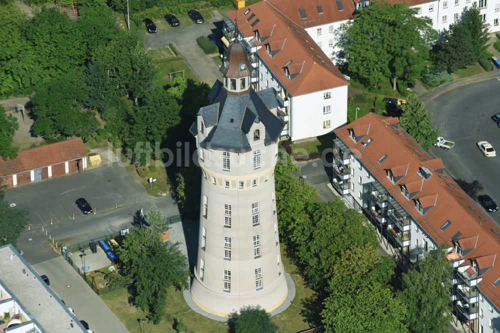 Markkleeberg aus der Vogelperspektive: Industriedenkmal Wasserturm in Markkleeberg im Bundesland Sachsen