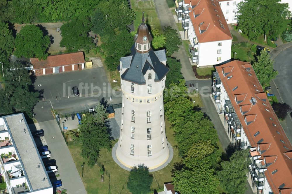 Luftaufnahme Markkleeberg - Industriedenkmal Wasserturm in Markkleeberg im Bundesland Sachsen