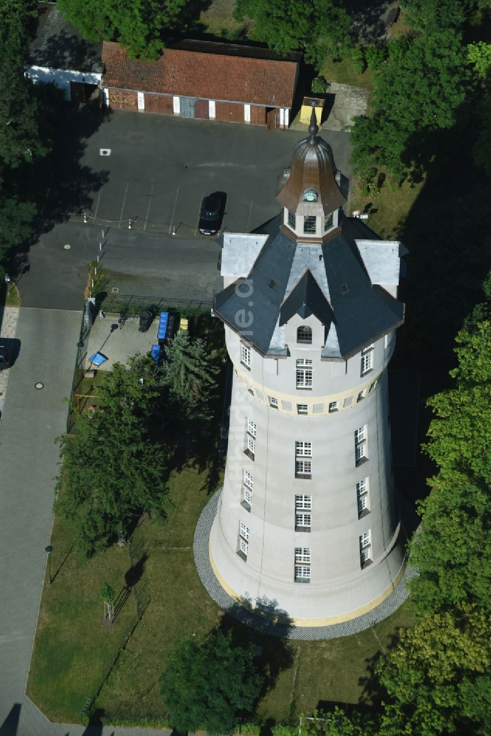 Luftbild Markkleeberg - Industriedenkmal Wasserturm in Markkleeberg im Bundesland Sachsen