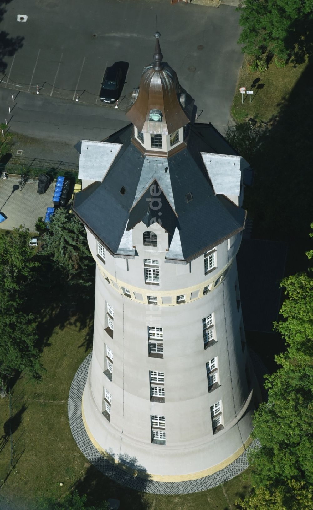 Luftaufnahme Markkleeberg - Industriedenkmal Wasserturm in Markkleeberg im Bundesland Sachsen