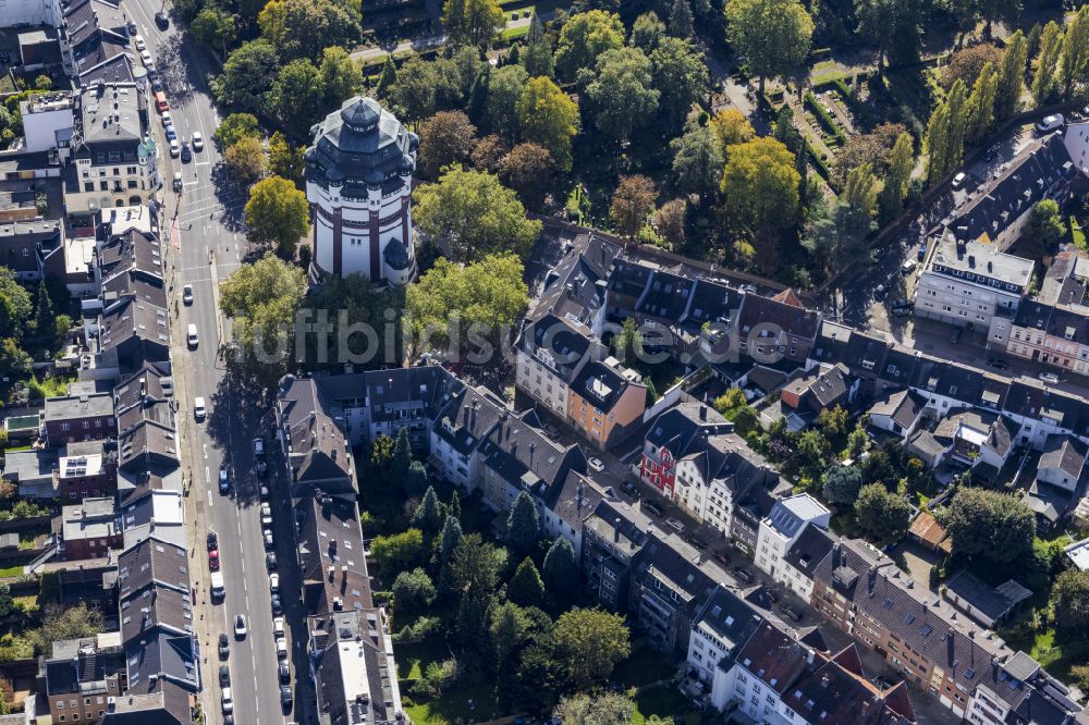 Luftbild Mönchengladbach - Industriedenkmal Wasserturm in Mönchengladbach im Bundesland Nordrhein-Westfalen, Deutschland