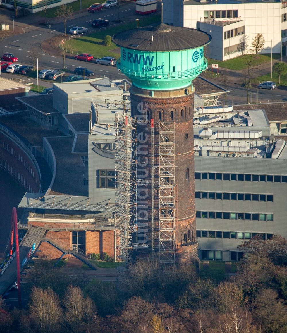 Luftbild Oberhausen - Industriedenkmal Wasserturm in Oberhausen im Bundesland Nordrhein-Westfalen