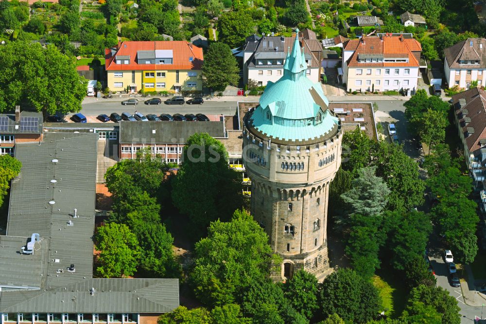 Münster aus der Vogelperspektive: Industriedenkmal Wasserturm im Ortsteil Geist in Münster im Bundesland Nordrhein-Westfalen, Deutschland