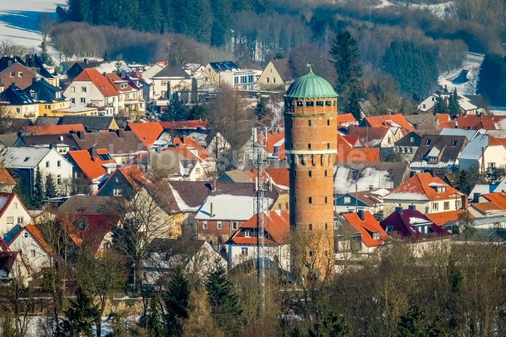 Luftbild Rüthen - Industriedenkmal Wasserturm in Rüthen im Bundesland Nordrhein-Westfalen