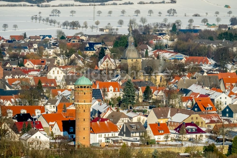 Luftbild Rüthen - Industriedenkmal Wasserturm in Rüthen im Bundesland Nordrhein-Westfalen