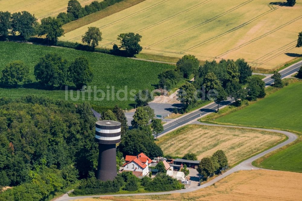 Luftbild Ahlen - Industriedenkmal Wasserturm Wasserturm am Galgenberg in Ahlen im Bundesland Nordrhein-Westfalen, Deutschland