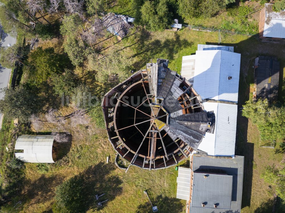 Zeithain von oben - Industriedenkmal Wasserturm in Zeithain im Bundesland Sachsen, Deutschland