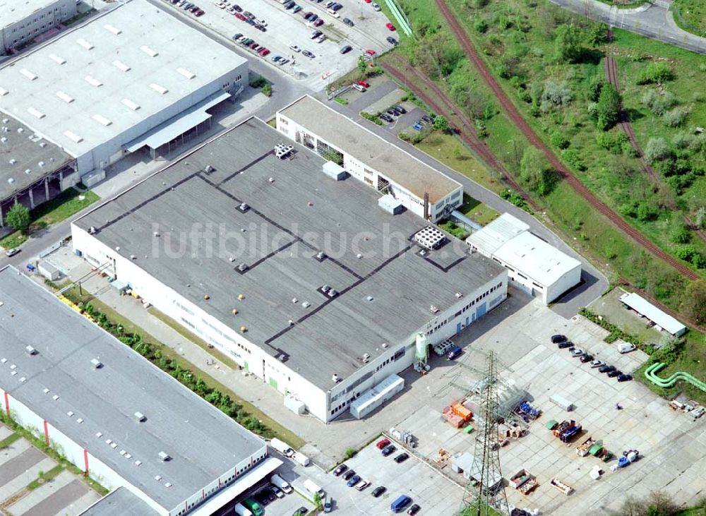 Luftbild Berlin - Marzahn - Industriegebiet Marzahn mit dem Werksgelände der HEIDENHAIN-MICROPRINT GmbH an der Rhinstraße 134 in 12681 BERLIN, Tel