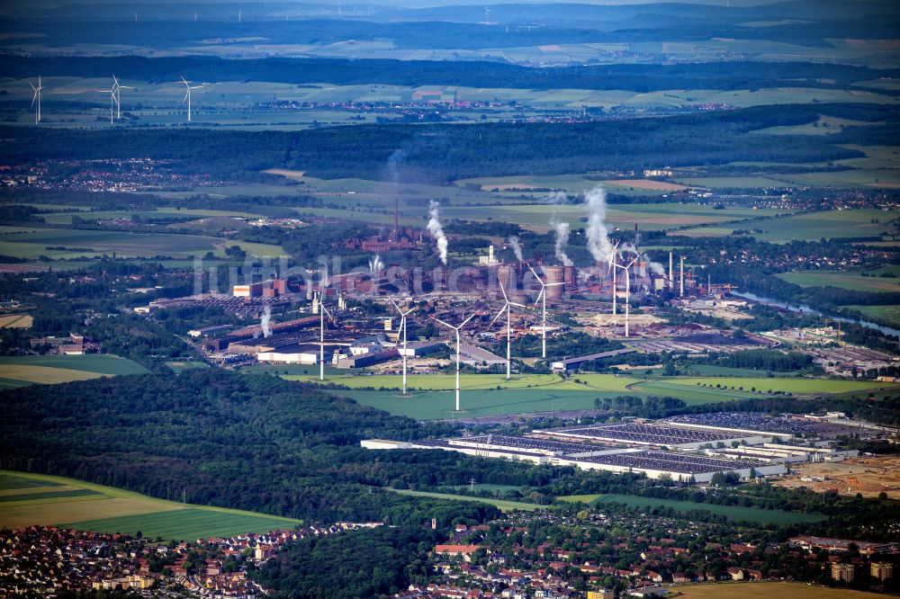 Luftaufnahme Salzgitter - Industriegebiet des Stahlwerkes der Salzgitter AG in Salzgitter im Bundesland Niedersachsen