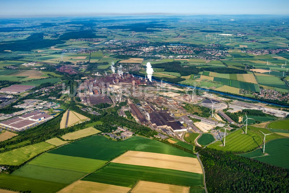 Luftaufnahme Salzgitter - Industriegebiet des Stahlwerkes der Salzgitter AG in Salzgitter im Bundesland Niedersachsen