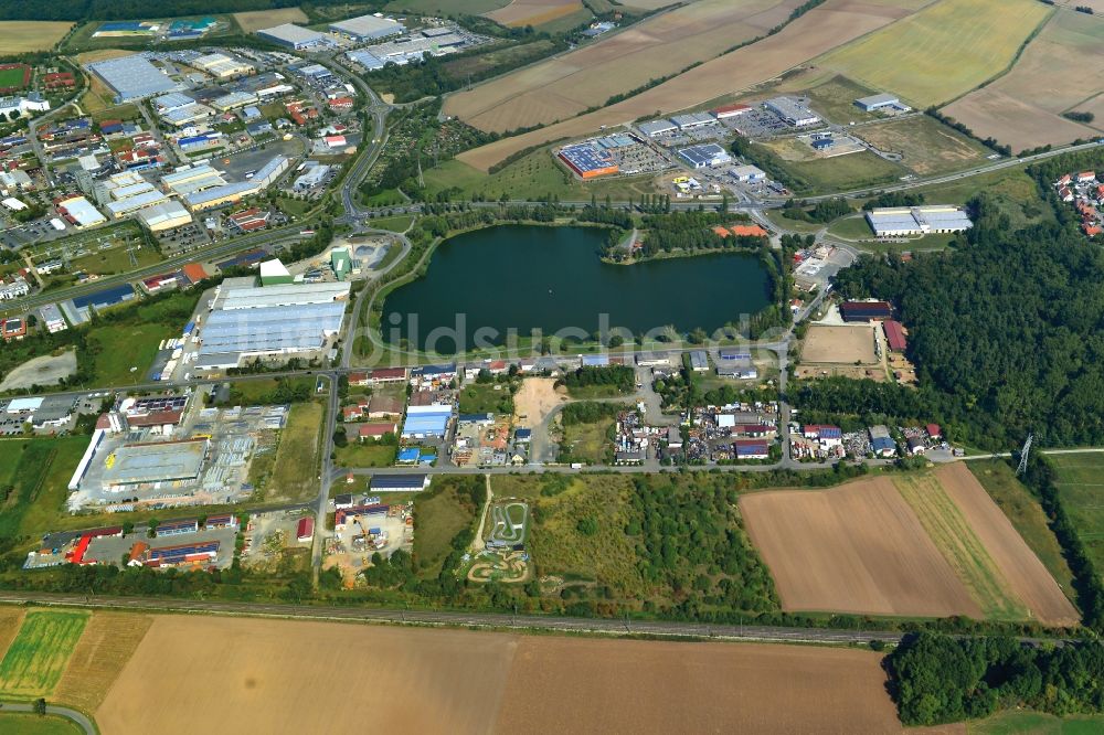 Haßfurt von oben - Industriegebiet der zum Landkreis Haßberge gehörenden Stadt Haßfurt im Bundesland Bayern