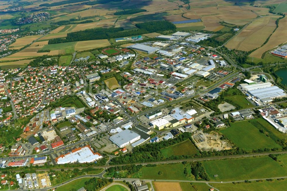 Haßfurt aus der Vogelperspektive: Industriegebiet der zum Landkreis Haßberge gehörenden Stadt Haßfurt im Bundesland Bayern