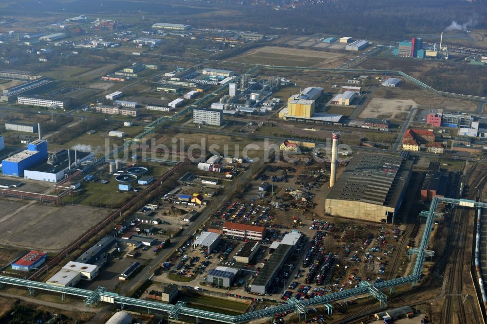 Luftbild Bitterfeld - Industriegebiete im Chemiepark Bitterfeld - Wolfen bei Bitterfeld im Bundesland Sachsen-Anhalt