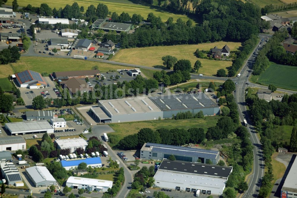 Luftbild Bergkamen - Industriegebäudekomplex der Markus Gerold Unternehmensgruppe in Bergkamen im Bundesland Nordrhein-Westfalen