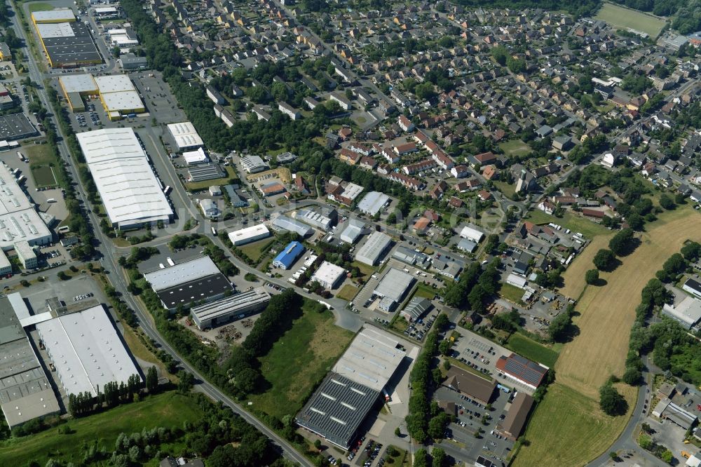 Bergkamen aus der Vogelperspektive: Industriegebäudekomplex der Markus Gerold Unternehmensgruppe in Bergkamen im Bundesland Nordrhein-Westfalen