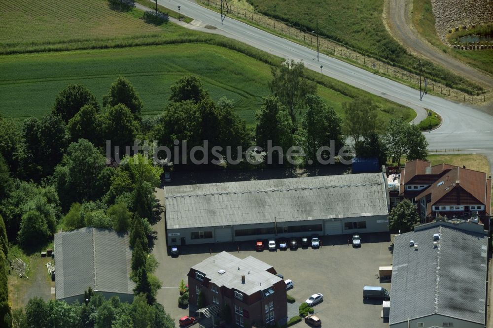 Luftaufnahme Kamen - Industriegebäudekomplex der Markus Gerold Unternehmensgruppe in Kamen im Bundesland Nordrhein-Westfalen