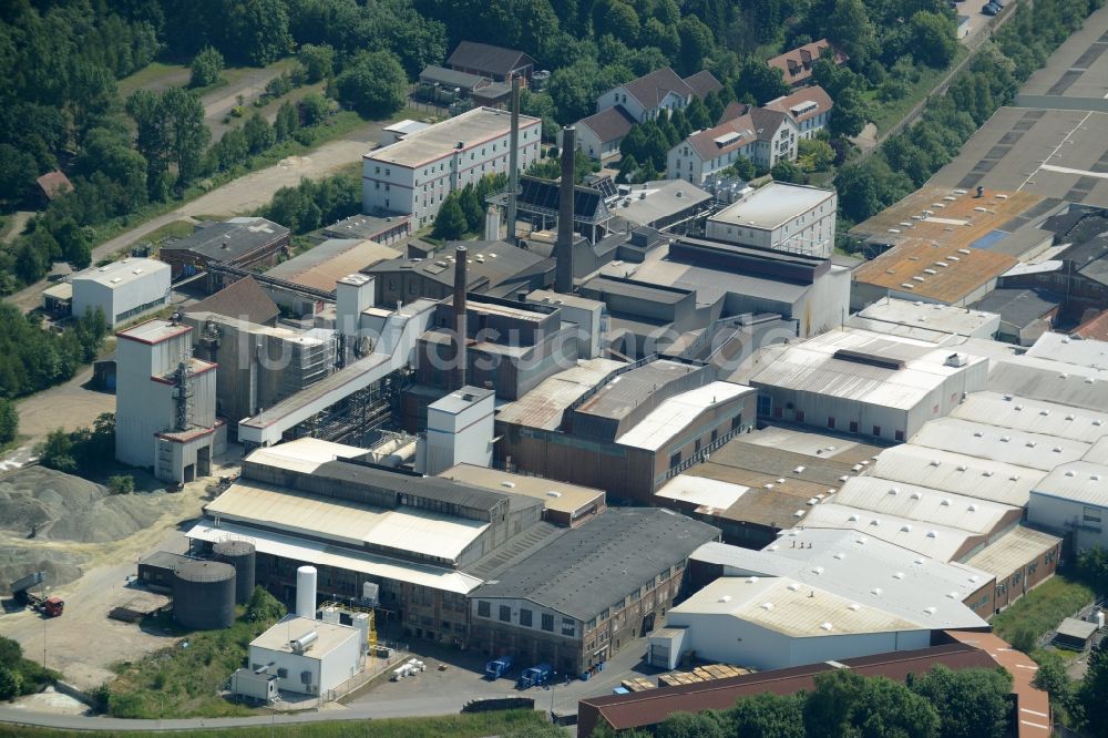 Obernkirchen von oben - Industriegelände und Produktionsstandort von Ardagh Glass in Obernkirchen im Bundesland Niedersachsen