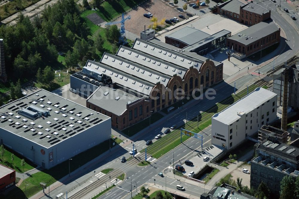 Luftaufnahme Chemnitz - Industriemuseum Chemnitz - umfangreiche Sammlung aus der sächsischen Industriegeschichte in Chemnitz im Bundesland Sachsen