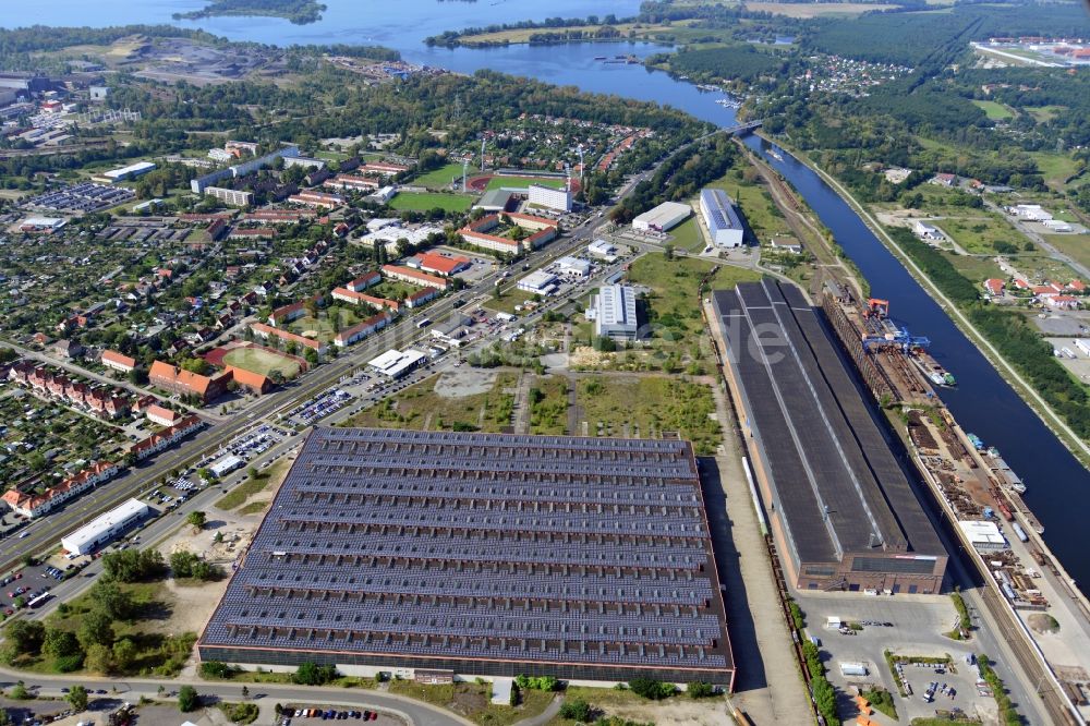 Luftbild Brandenburg Havel - Industriemuseum und Recyclingpark in Brandenburg an der Havel im Bundesland Brandenburg