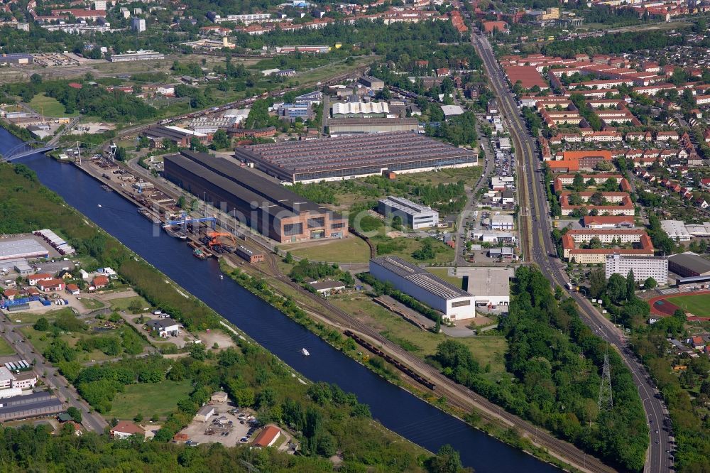 Brandenburg an der Havel aus der Vogelperspektive: Industriemuseum und Recyclingpark in Brandenburg an der Havel im Bundesland Brandenburg