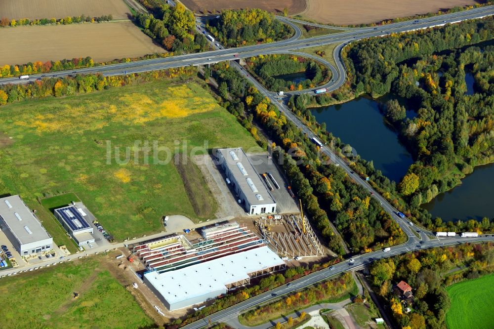 Kirchlengern von oben - Industrieneubau auf dem Werksgelände der MME Technology AG in Kirchlengern in Nordrhein-Westfalen