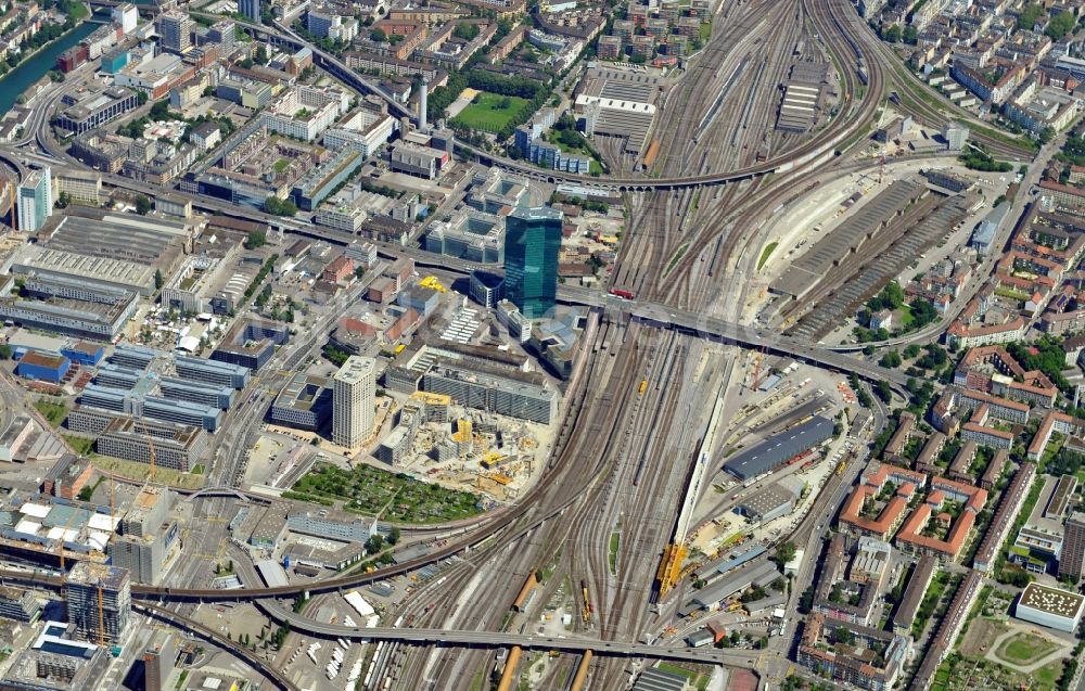 Zürich aus der Vogelperspektive: Industriequartier von Zürich in der Schweiz