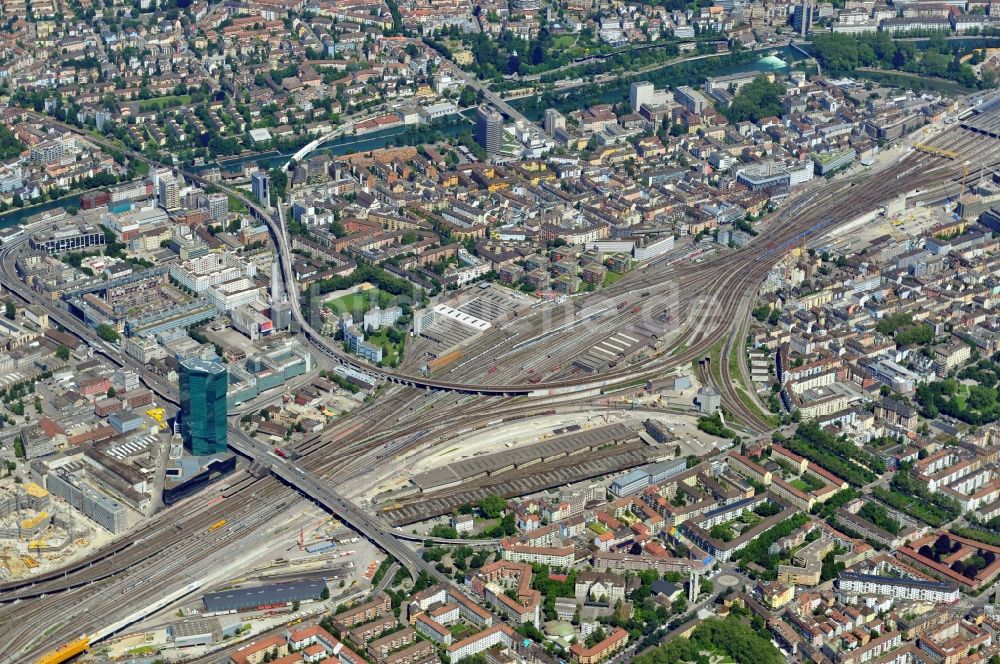 Zürich von oben - Industriequartier von Zürich in der Schweiz