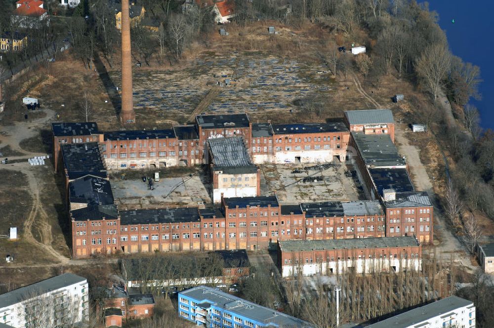 Berlin aus der Vogelperspektive: Industrieruine derehemalige REWATEX-Wäscherei in Spindlersfeld / Köpenick - Berlin