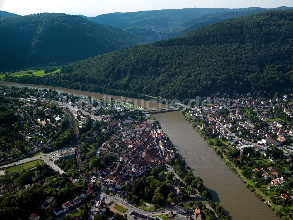 Neckargemünd aus der Vogelperspektive: Innenstadt und des Altstadt - Zentrums von Neckargemünd im Bundesland Baden-Württemberg