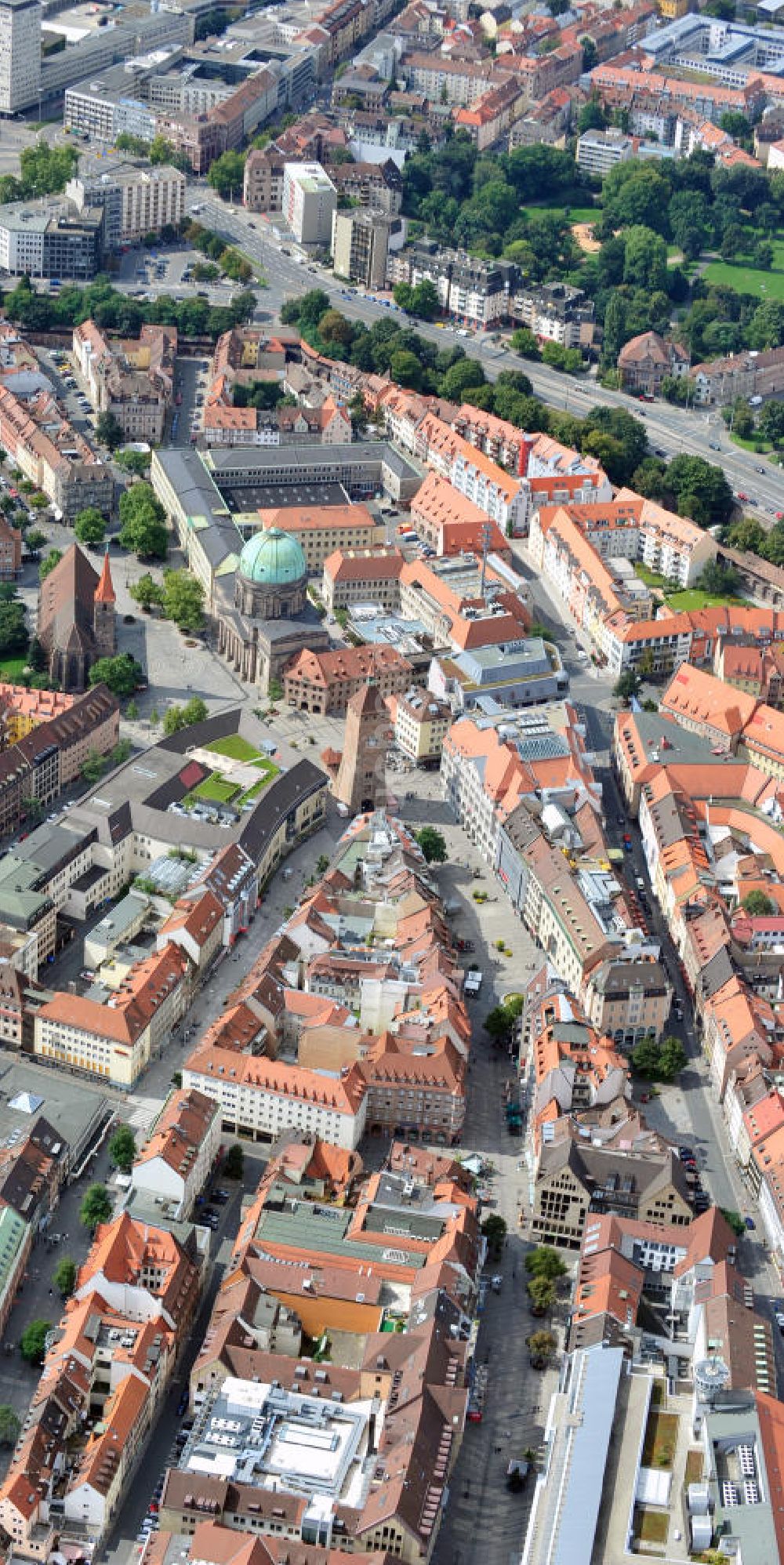 Nürnberg aus der Vogelperspektive: Innenstadt und Altstadtbereiche von Nürnberg