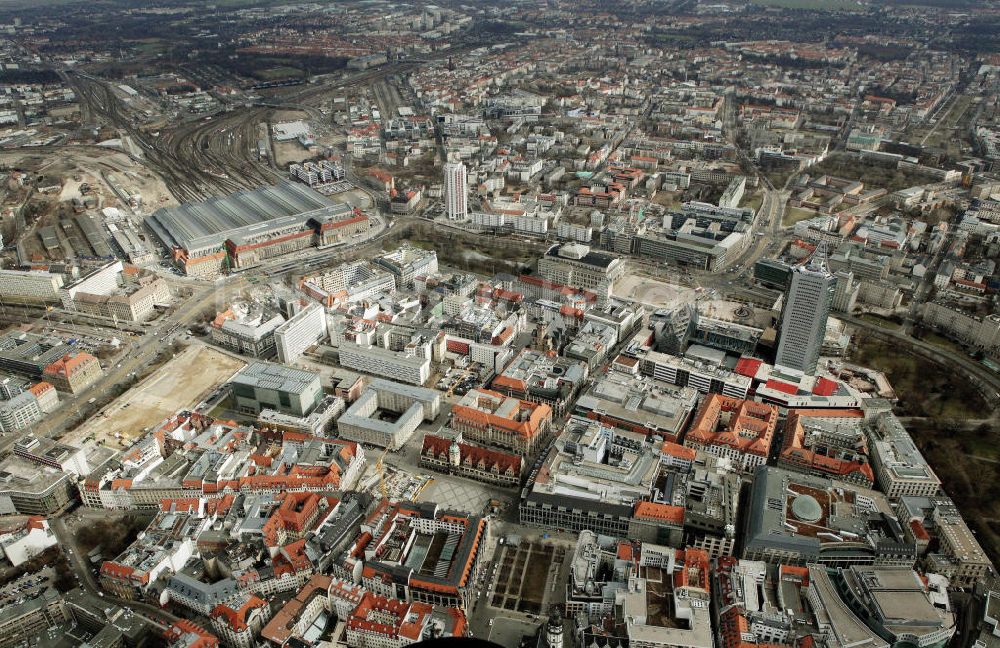 Leipzig aus der Vogelperspektive: Innenstadt und Altstadtzentrum von Leipzig