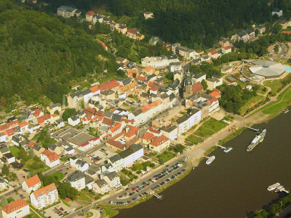 Luftaufnahme Bad Schandau - Innenstadt Bad Schandau