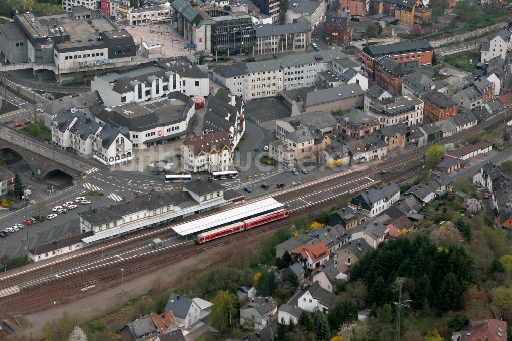 Luftbild Idar-Oberstein - Innenstadt am Bahnhof in Idar-Oberstein im Bundesland Rheinland-Pfalz