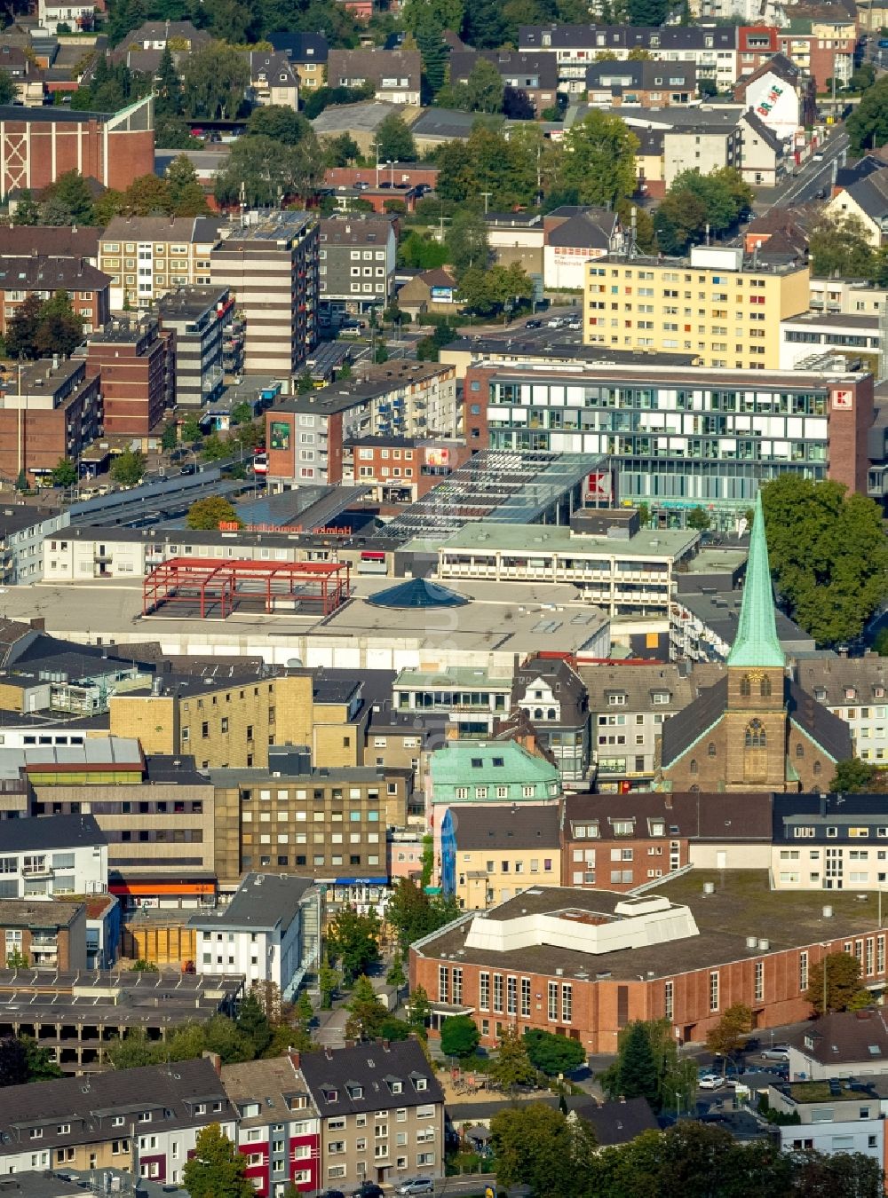 Luftaufnahme Bottrop - Innenstadt von Bottrop im Bundesland Nordrhein-Westfalen