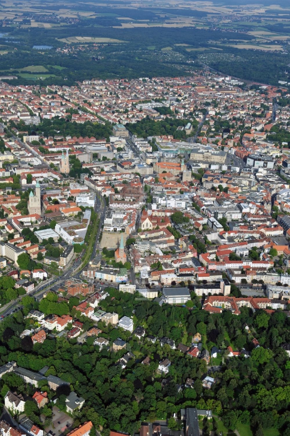 Braunschweig von oben - Innenstadt von Braunschweig im Bundesland Niedersachsen