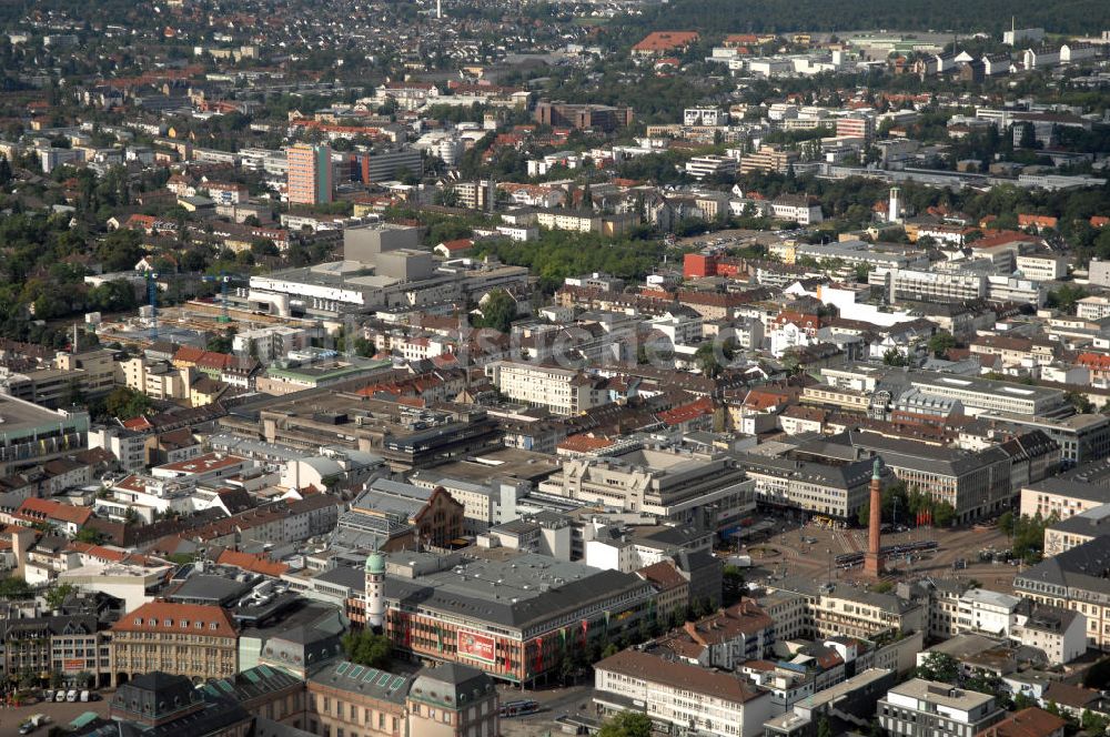 Luftaufnahme Darmstadt - Innenstadt Darmstadt Ludwigsmonument