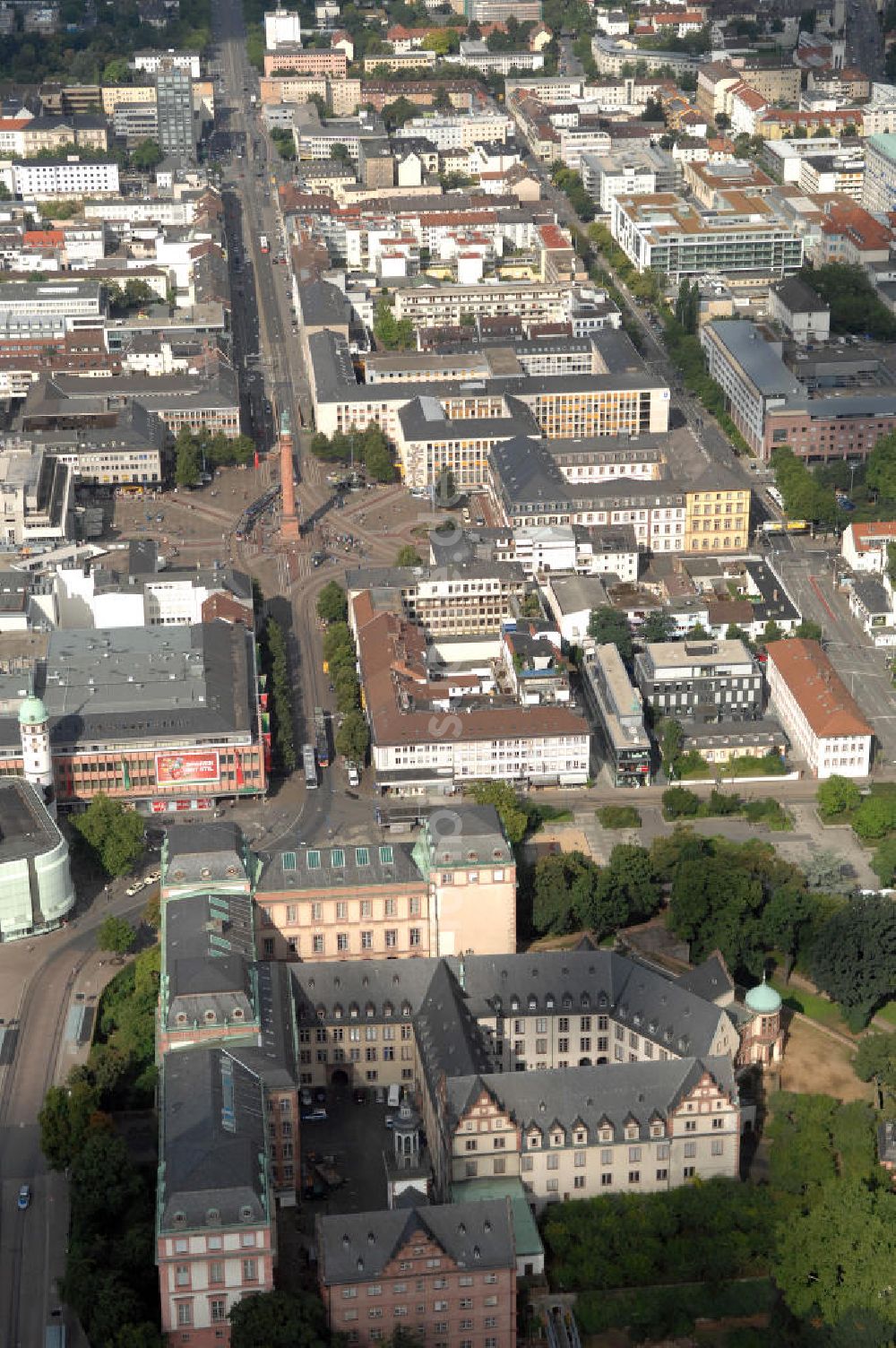 Luftbild Darmstadt - Innenstadt Darmstadt Ludwigsmonument