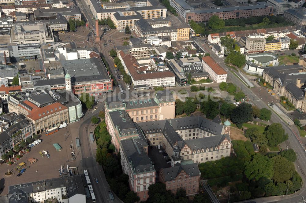 Darmstadt von oben - Innenstadt Darmstadt Ludwigsmonument