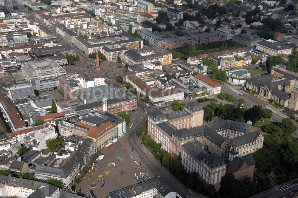 Darmstadt aus der Vogelperspektive: Innenstadt Darmstadt Ludwigsmonument