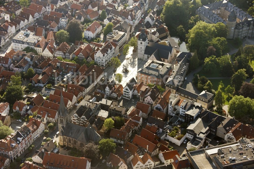 Luftaufnahme Detmold - Innenstadt in Detmold im Bundesland Nordrhein-Westfalen