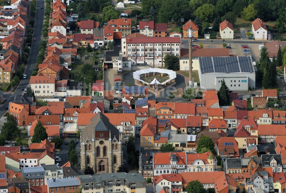 Dingelstädt von oben - Innenstadt von Dingelstädt in Thüringen