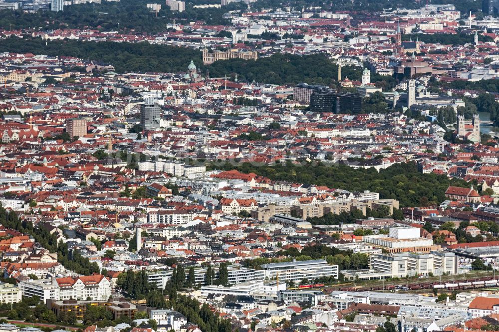 Luftbild München - Innenstadt im Glockenbachviertel in München im