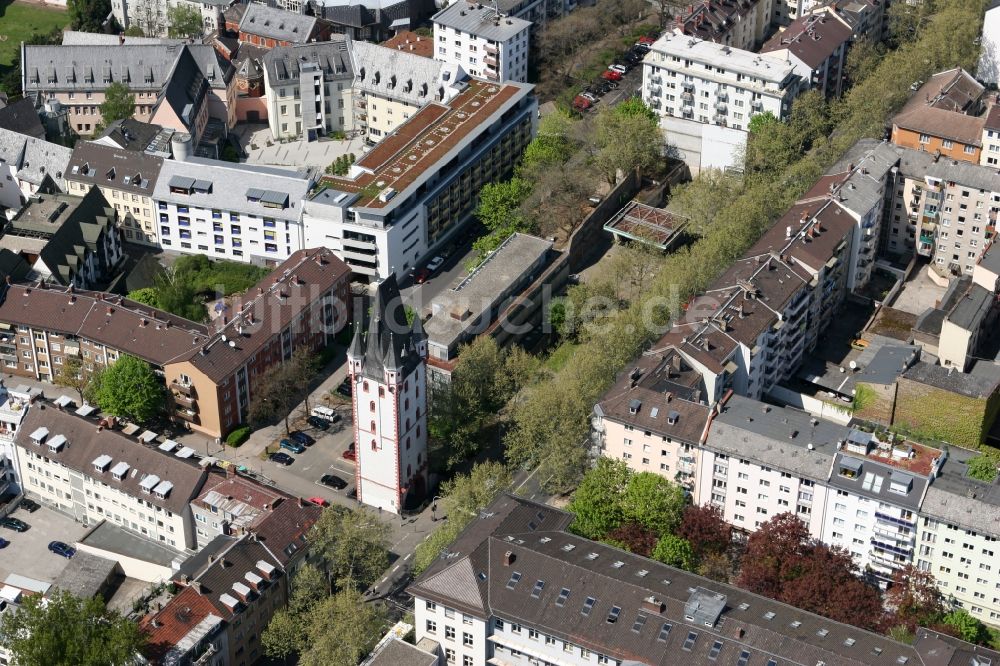 Luftbild Mainz - Innenstadt am Holzturm in Mainz im Bundesland Rheinland-Pfalz