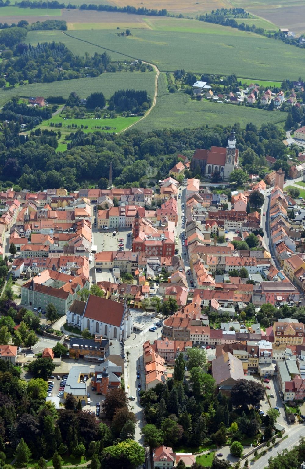 Luftbild Kamenz - Innenstadt von Kamenz im Bundesland Sachsen