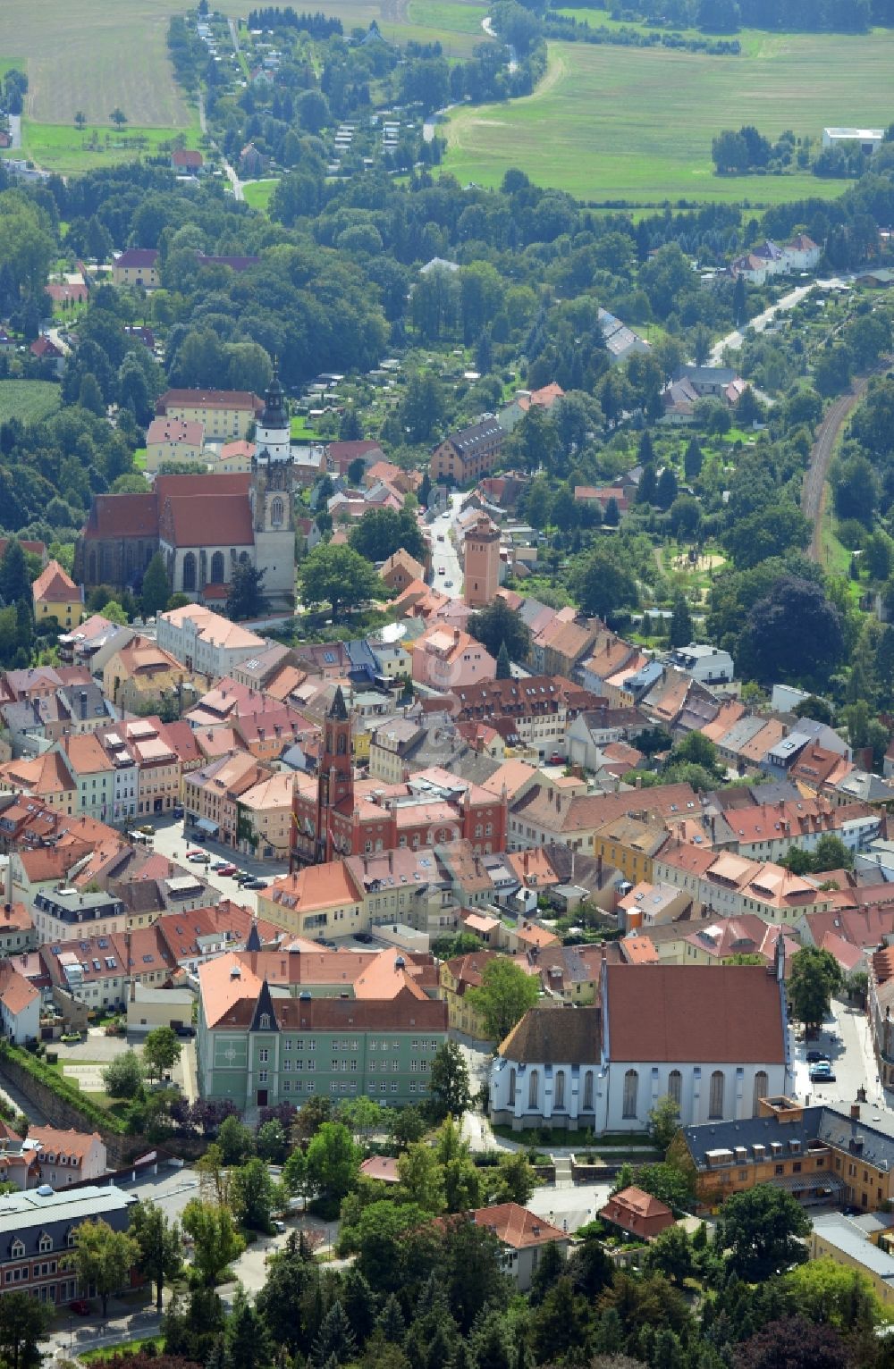 Luftbild Kamenz - Innenstadt von Kamenz im Bundesland Sachsen