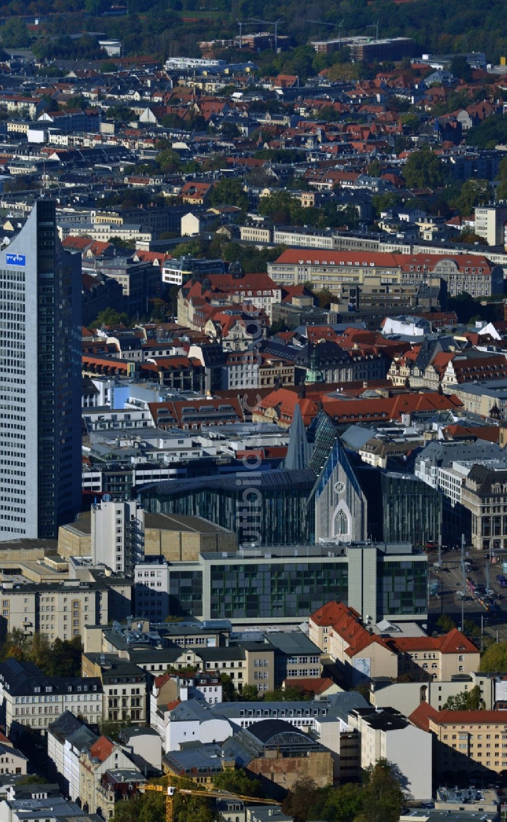 Leipzig von oben - Innenstadt von Leipzig im Bundesland Sachsen