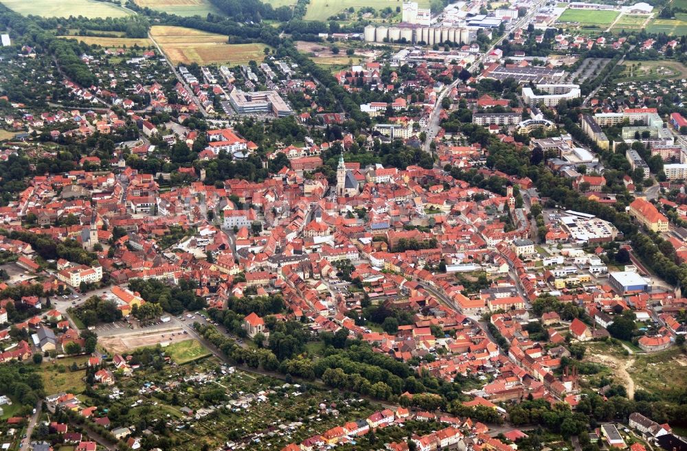 Luftbild Bad Langensalza - Innenstadt mit Marktkirche St. Bonifacius in Bad Langensalza im Bundesland Thüringen